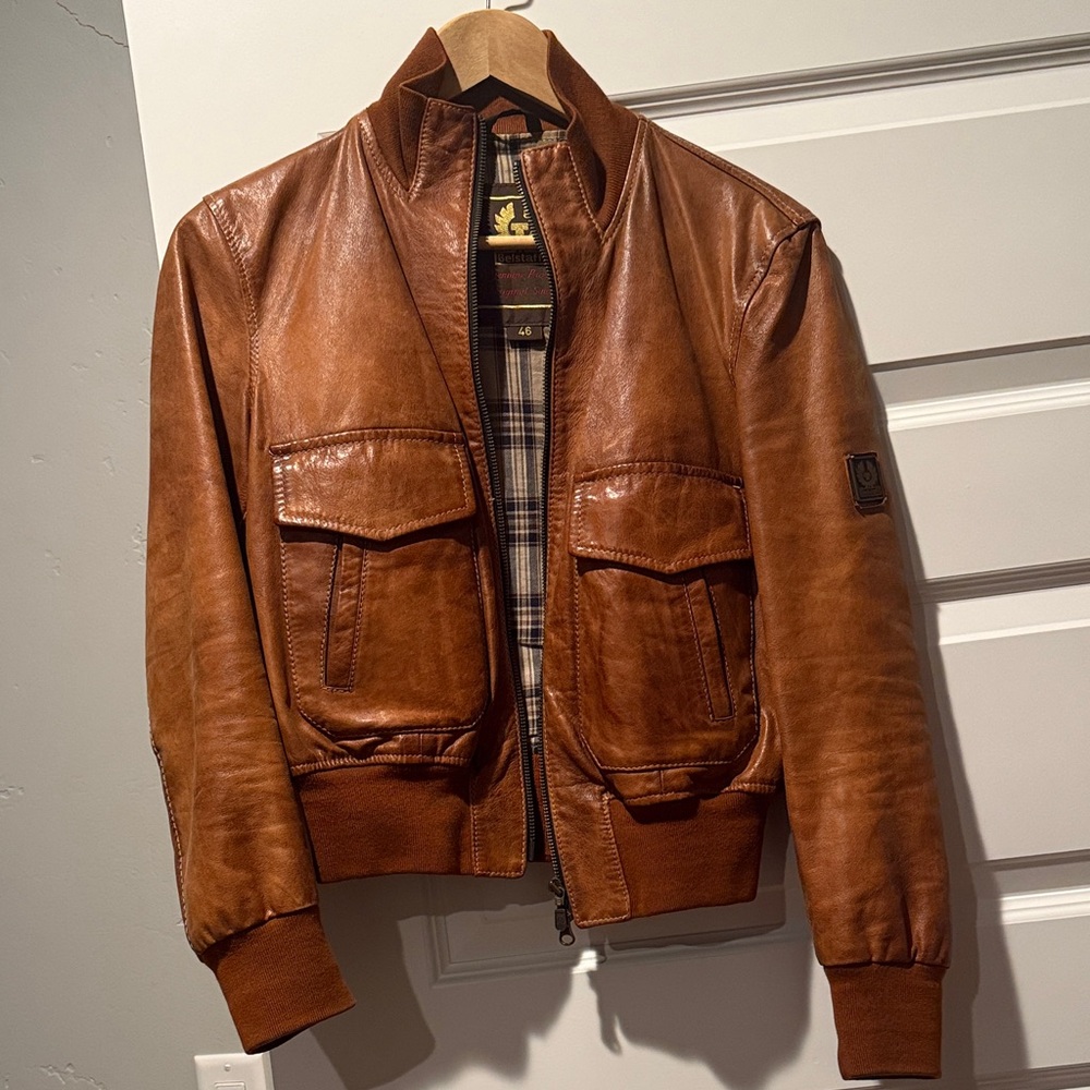 J. Crew x Belstaff Air Bomber Leather Jacket